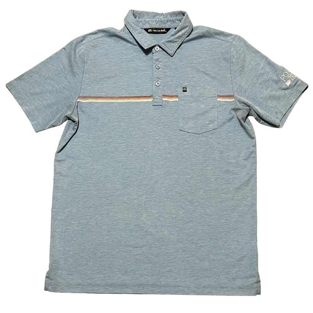 Travis Mathew short sleeve Pima cotton blend polo golf shirt in blue